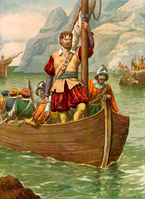 हडसन नदी पर Giovanni da Verrazzano द्वारा टेंक्रेडी स्कार्पेलि