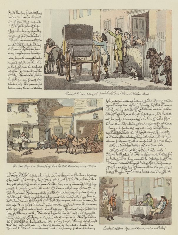 एक पोस्ट चेज़ में रॉलैंड्सन का दौरा, 1782 (क्रोमोलिथो) द्वारा थॉमस रोलैंड्सन