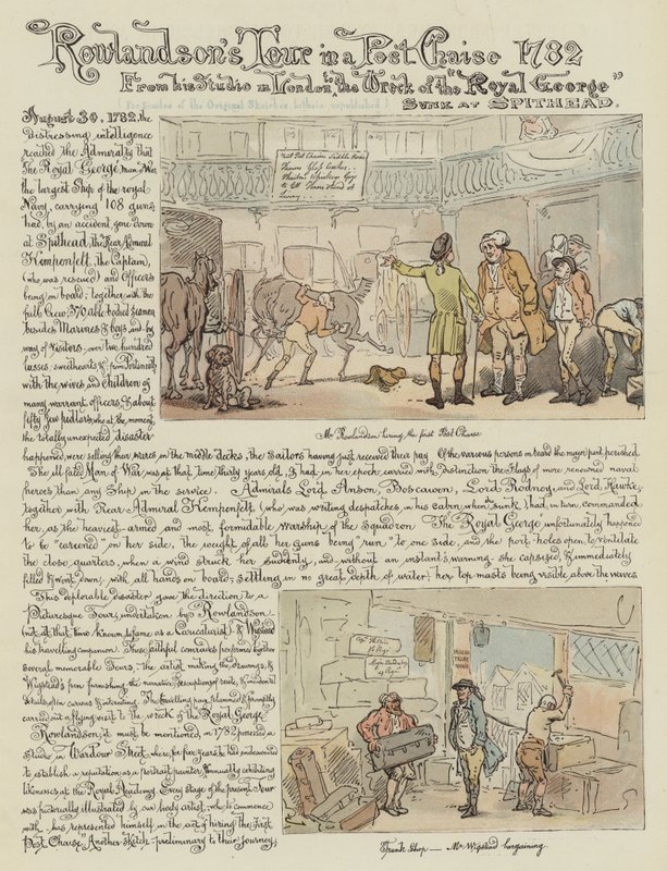 एक पोस्ट चेज़ में रॉलैंड्सन का दौरा, 1782 (क्रोमोलिथो) द्वारा थॉमस रोलैंड्सन