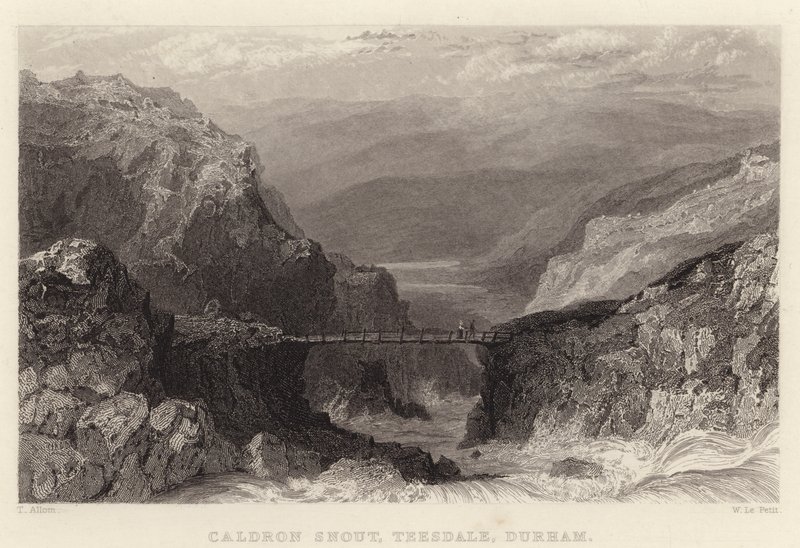 Caldron थूथन, Teesdale, डरहम (उत्कीर्णन) द्वारा थॉमस (बाद) अलोम