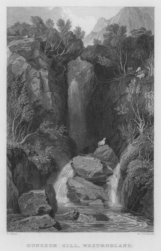कालकोठरी गिल, वेस्टमोरलैंड (उत्कीर्णन) द्वारा थॉमस (बाद) अलोम