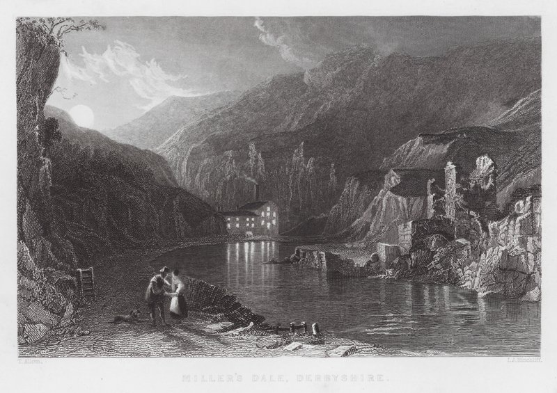 मिलर्स डेल, डर्बीशायर (उत्कीर्णन) द्वारा थॉमस (बाद) अलोम