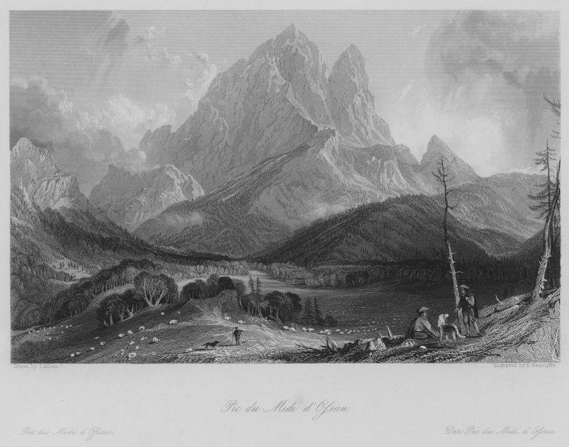 Pic du Midi d'Ossau (उत्कीर्णन) द्वारा थॉमस (बाद) अलोम