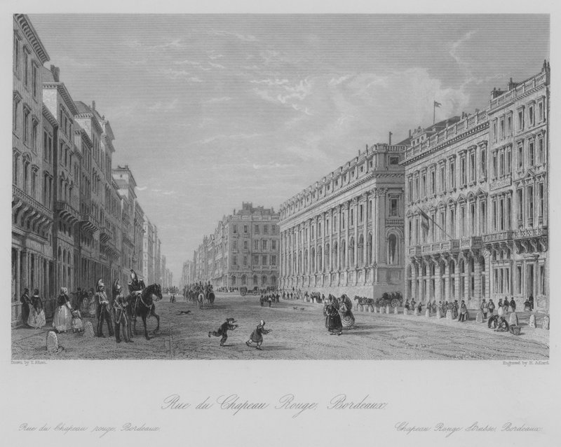 Rue du Chapeau Rouge, बोर्डो (उत्कीर्णन) द्वारा थॉमस (बाद) अलोम
