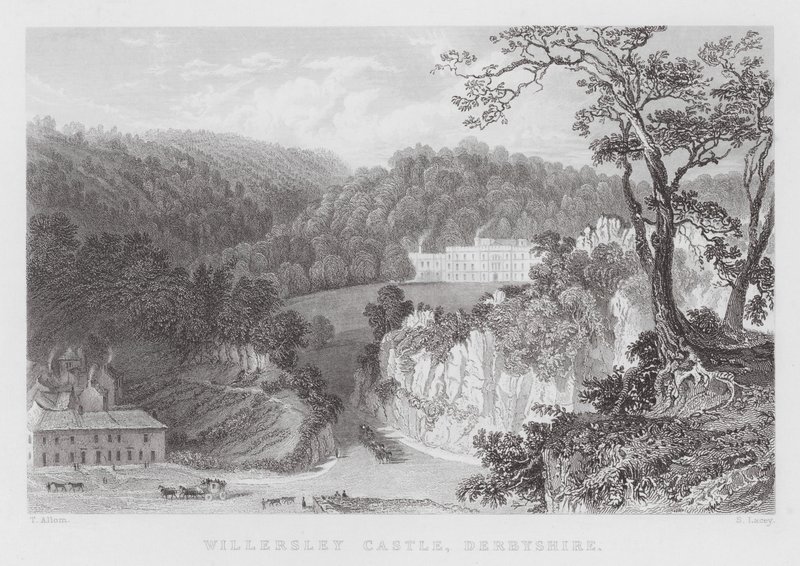 Willersley कैसल, डर्बीशायर (उत्कीर्णन) द्वारा थॉमस (बाद) अलोम