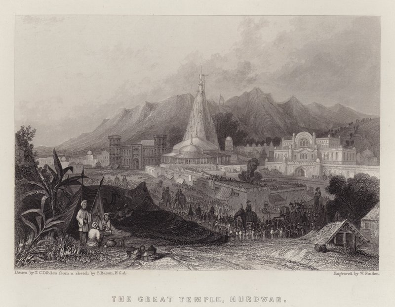 महान मंदिर, हुरद्वार (रंगीन लिथो) द्वारा थॉमस कोलमैन (बाद में) डिबदिन