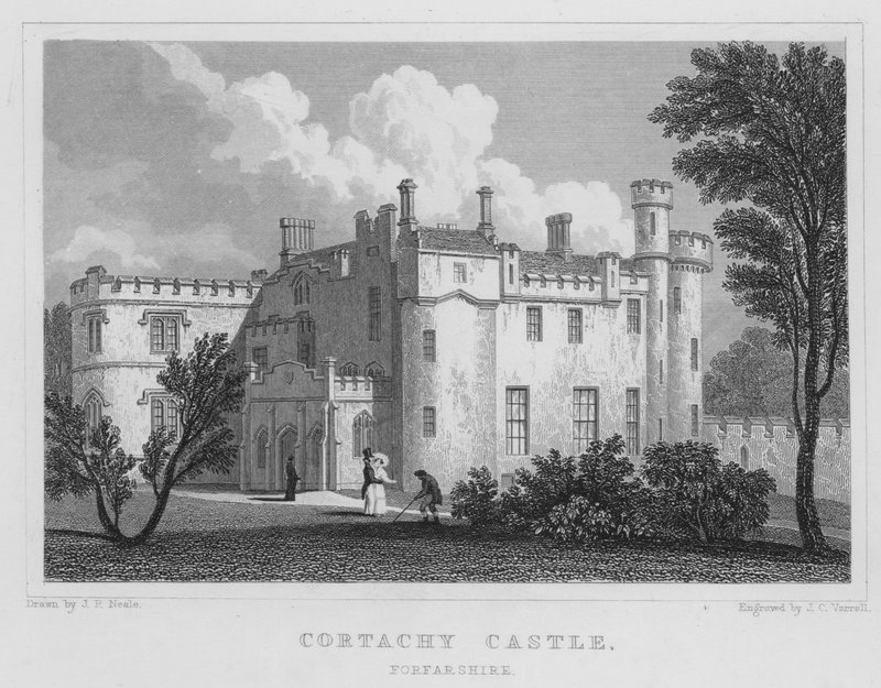 Cortachy कैसल, Forfarshire (उत्कीर्णन) द्वारा थॉमस होसमर शेफर्ड