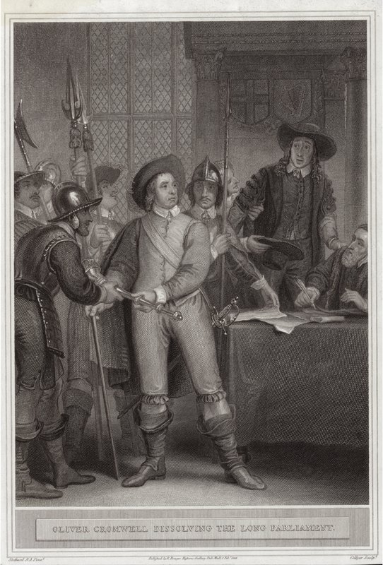 ओलिवर क्रॉमवेल (1599-1658) ने लंबी संसद को भंग कर दिया द्वारा थॉमस स्टॉथर्ड