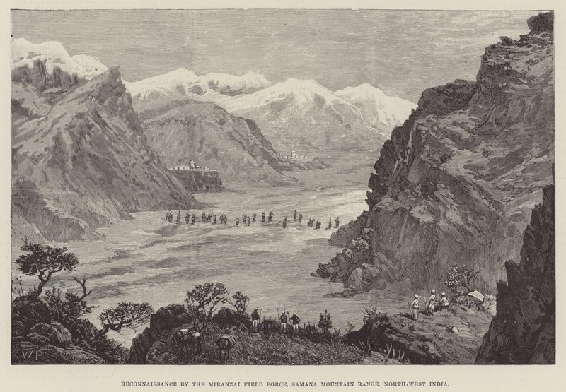 मिर्ज़ाई फील्ड फोर्स, समाना माउंटेन रेंज, उत्तर-पश्चिम भारत द्वारा टोही द्वारा वाल्टर पेजेट