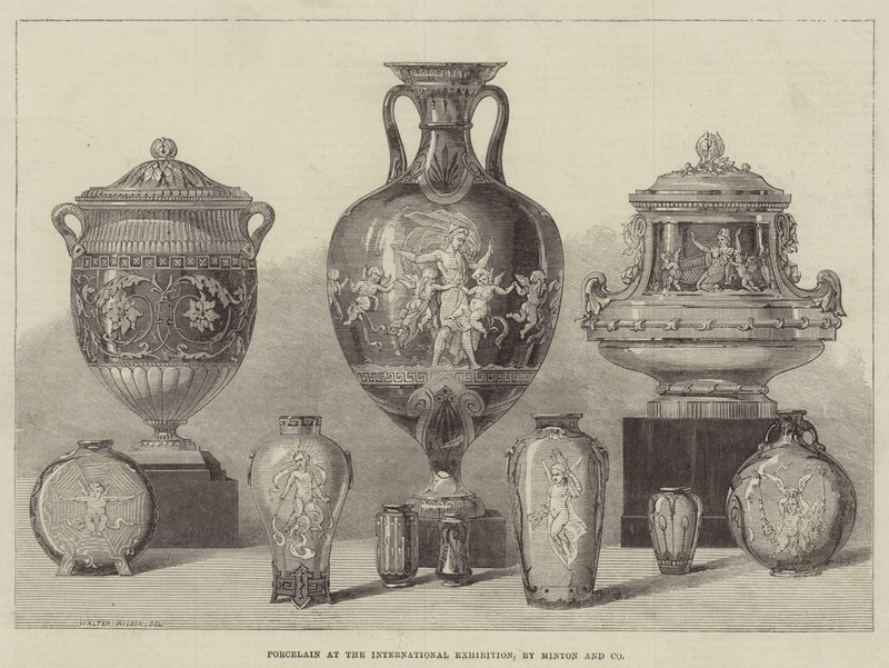 अंतर्राष्ट्रीय प्रदर्शनी में चीनी मिट्टी के बरतन, Minton और कंपनी द्वारा द्वारा थॉमस वाल्टर विल्सन