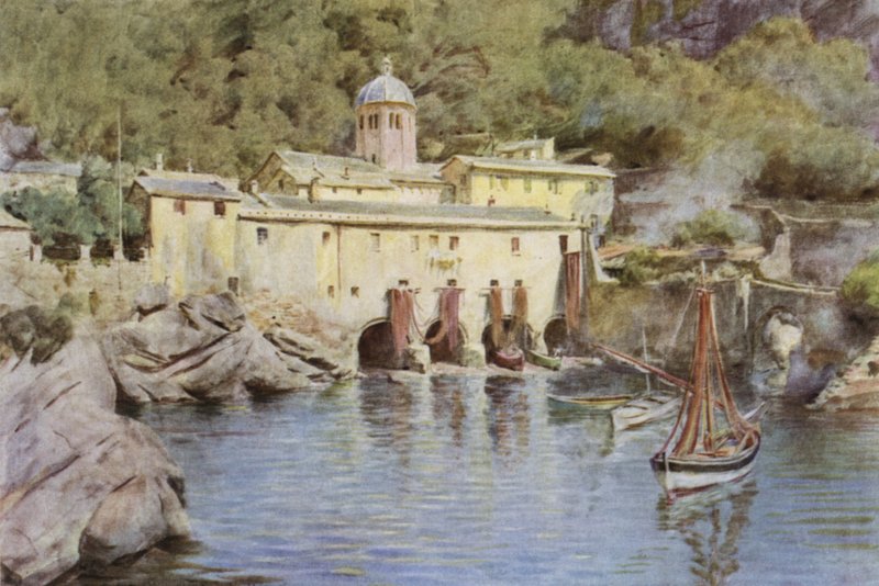S Fruttuoso, Portofino, इटली (कलर लिथो) द्वारा वाल्टर फ्रेडरिक रूफ टाइंडेल