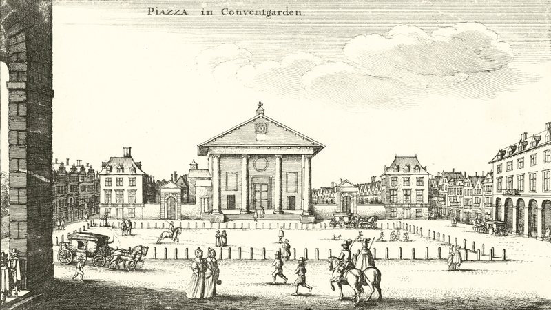 पियाज़ा, कोवेंट गार्डन, लंदन (उत्कीर्णन) द्वारा Wenceslaus Hollar