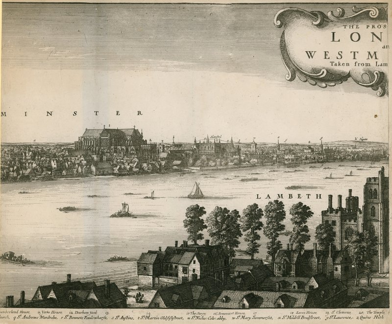 लैंबेथ से लंदन और वेस्टमिंस्टर की संभावना द्वारा Wenceslaus Hollar