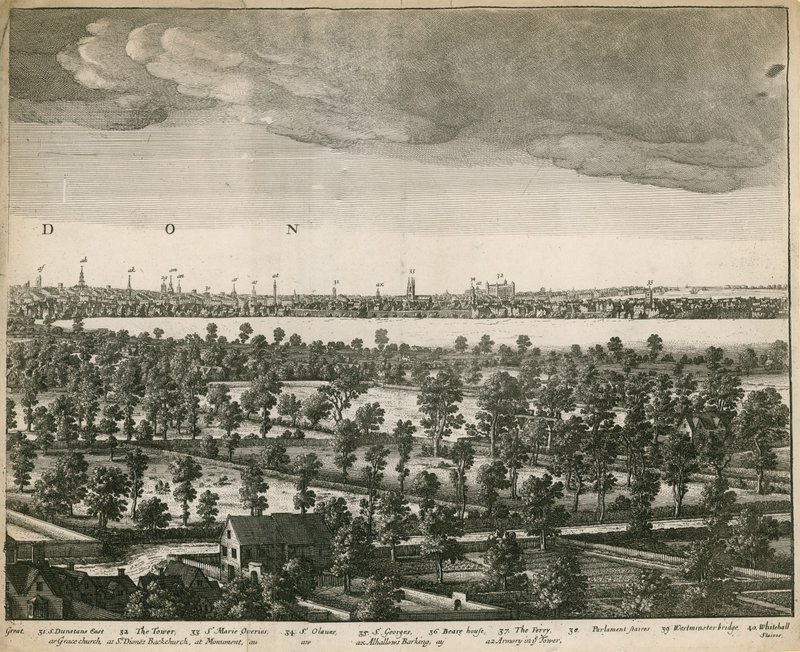 लैंबेथ से लंदन और वेस्टमिंस्टर की संभावना द्वारा Wenceslaus Hollar
