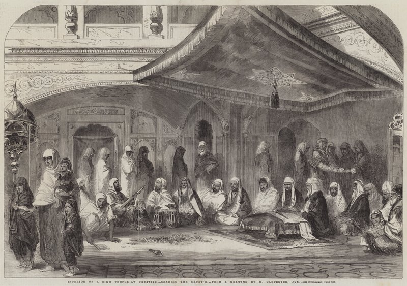 ग्रंट&39;ह पढ़ने, उमरिट्ज़िर में एक सिख मंदिर का इंटीरियर द्वारा विलियम बढ़ई