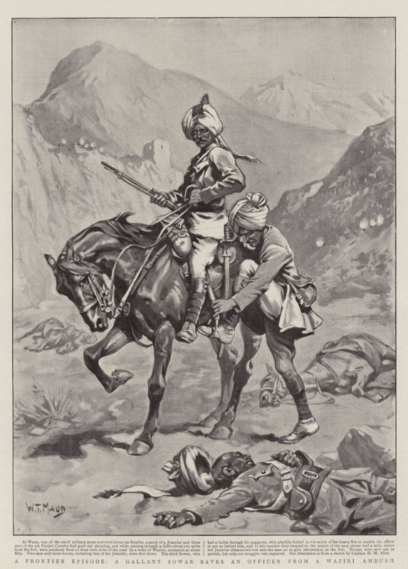 फ्रंटियर एपिसोड, गैलेंट सोवर एक अधिकारी को वज़िरी एम्बुश से बचाता है द्वारा विलियम टी। मौड