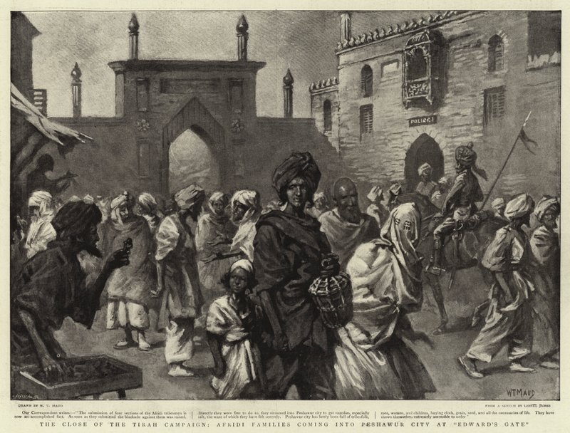 एडवर्ड गेट पर पेशावर शहर में आने वाले तिराह अभियान, अफरीदी परिवारों का करीबी द्वारा विलियम टी। मौड