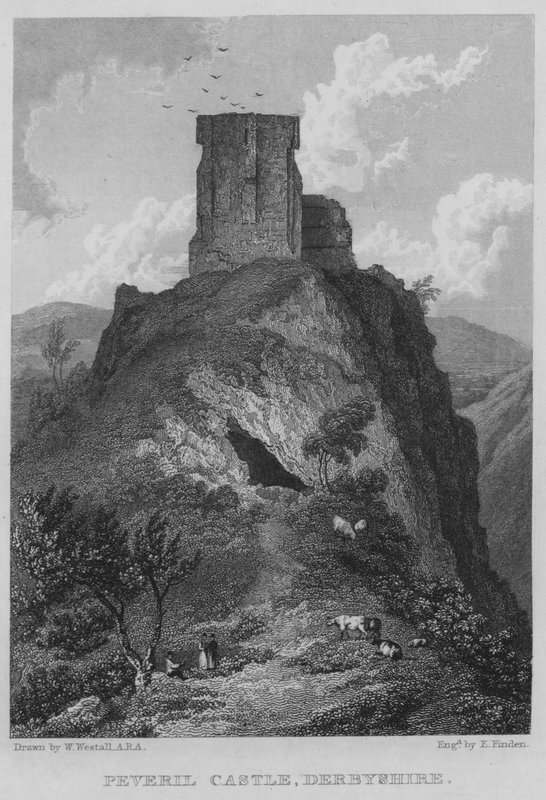 पेवरिल कैसल, डर्बीशायर (उत्कीर्णन) द्वारा विलियम (बाद में) वेस्टाल