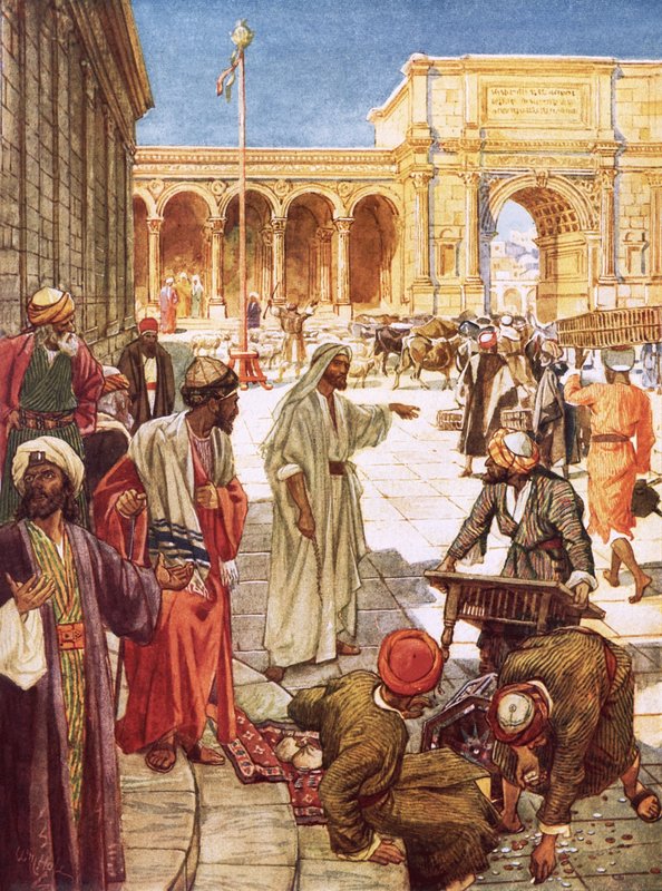 मसीह मंदिर से पैसे बदलने वालों को चला रहा है Christ द्वारा विलियम ब्रासी होल