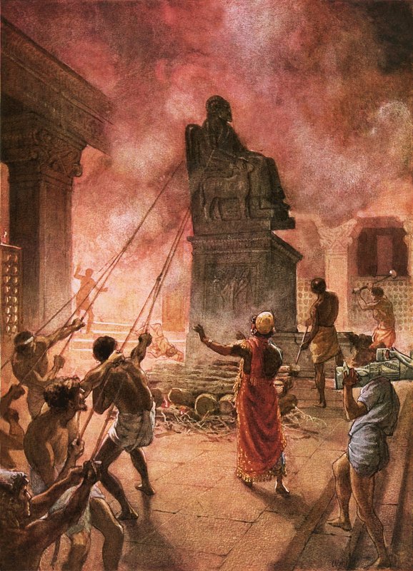 राजा योशिय्याह मूर्तियों के देश को शुद्ध करता है द्वारा विलियम ब्रासी होल
