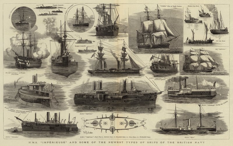 HMS इम्पीयूज और ब्रिटिश नौसेना के जहाजों के कुछ नए प्रकार द्वारा विलियम एडवर्ड एटकिंस