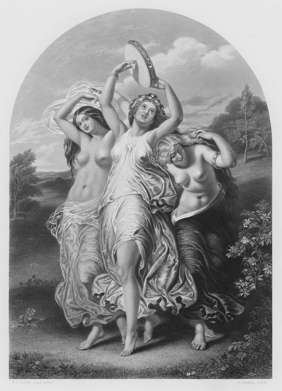 L'Allegro, रॉयल कलेक्शन में चित्र से (उत्कीर्णन) द्वारा विलियम एडवर्ड फ्रॉस्ट