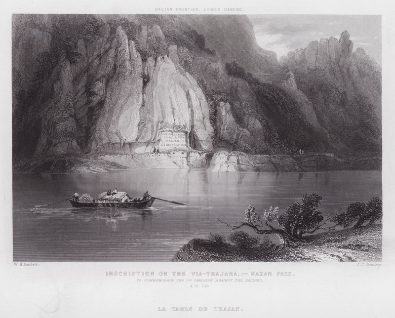 वाया-ट्राजाना पर शिलालेख, कज़ान दर्रा (उत्कीर्णन) द्वारा विलियम एच। बार्टलेट