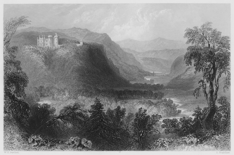 कैसल हावर्ड, एवोका की घाटी (उत्कीर्णन) द्वारा विलियम हेनरी (बाद) बार्टलेट