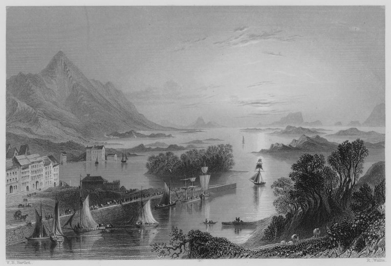 वेस्टपोर्ट से क्लेव बे, (उत्कीर्णन) द्वारा विलियम हेनरी (बाद) बार्टलेट