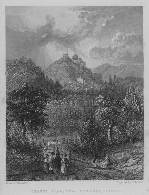 चैपल हिल, टोरक्वे के पास, डेवोन (उत्कीर्णन) द्वारा विलियम हेनरी बार्टलेट