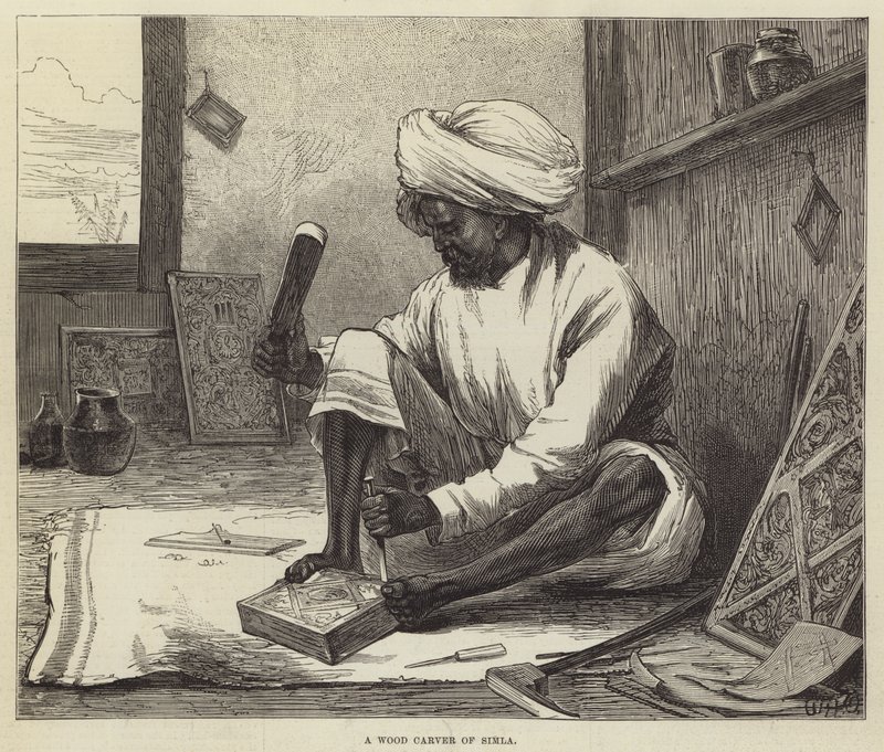 शिमला की एक लकड़ी का कलेवर द्वारा विलियम हेशम ओवरेंड