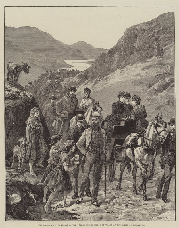 आयरलैंड की शाही यात्रा, किलार्नी के झीलों में वेल्स के राजकुमार और राजकुमारी द्वारा विलियम हेशम ओवरेंड