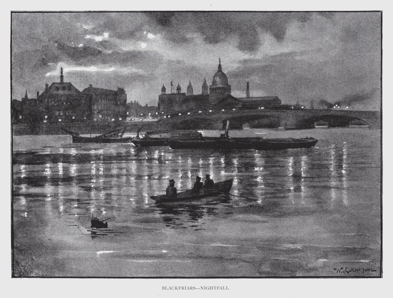 Blackfriars, नाइटफॉल (लिथो) द्वारा विलियम लुकर
