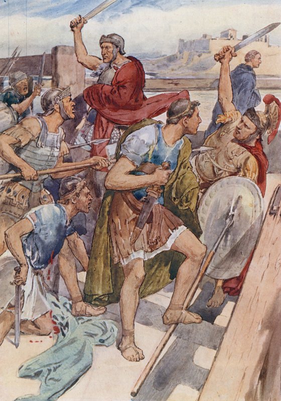 Caius Gracchus का पीछा (रंग लिथो) द्वारा विलियम राइनी