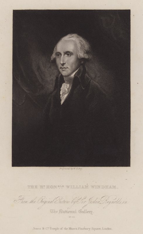 विलियम Windham, अंग्रेजी Whig राजनीतिज्ञ (उत्कीर्णन) द्वारा विलियम थॉमस फ्राई