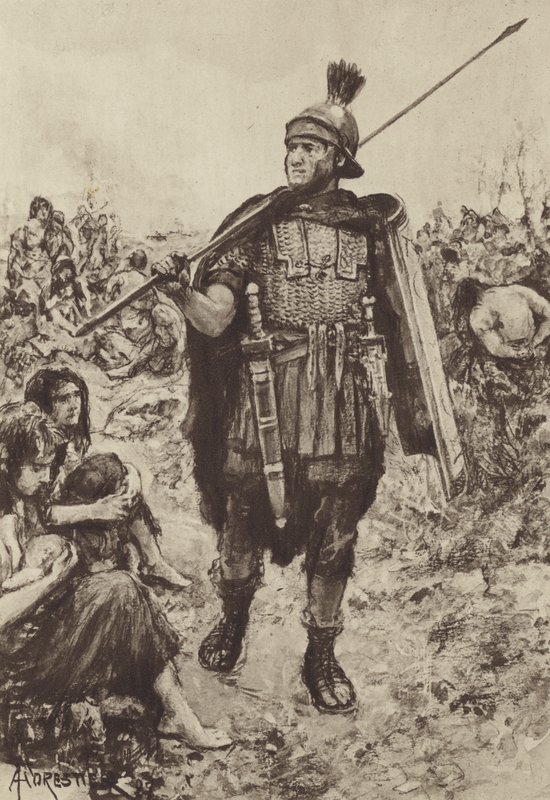 फील्ड में बंदियों की रखवाली एक सैन्य टुकड़ी द्वारा Amedee Forestier के बाद