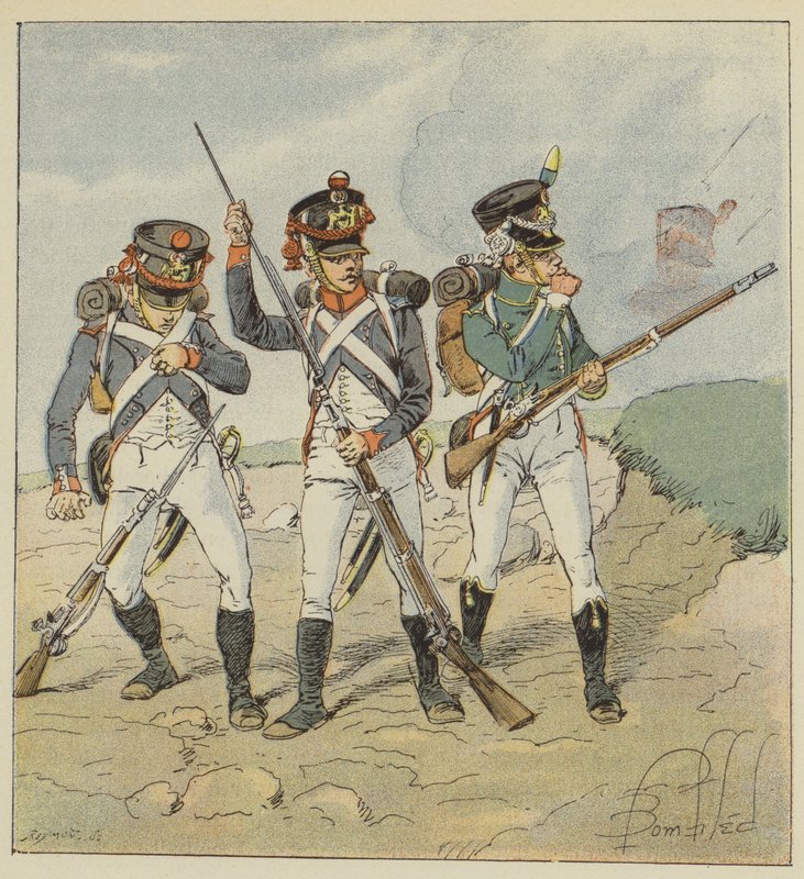 यंग गार्ड, 1806, कॉन्सेप्ट-ग्रेनेडियर, टेलर-ग्रेनेडियर, फ्लेंकर-हंटर द्वारा लुई चार्ल्स बम के बाद