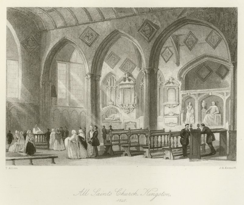 ऑल सेंट्स चर्च, किंग्स्टन, 1840 द्वारा थॉमस एलोम के बाद