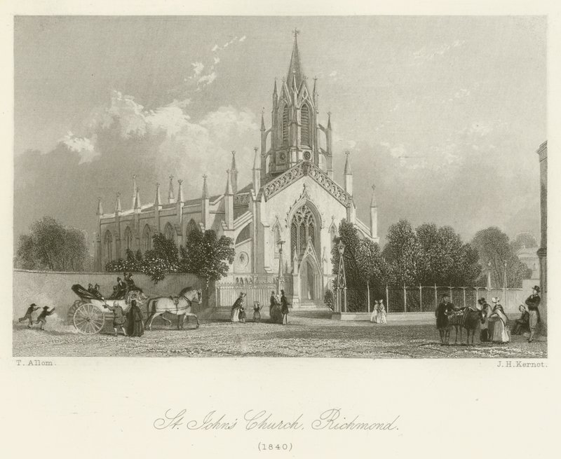 सेंट जॉन्स चर्च, रिचमंड, 1840 द्वारा थॉमस एलोम के बाद
